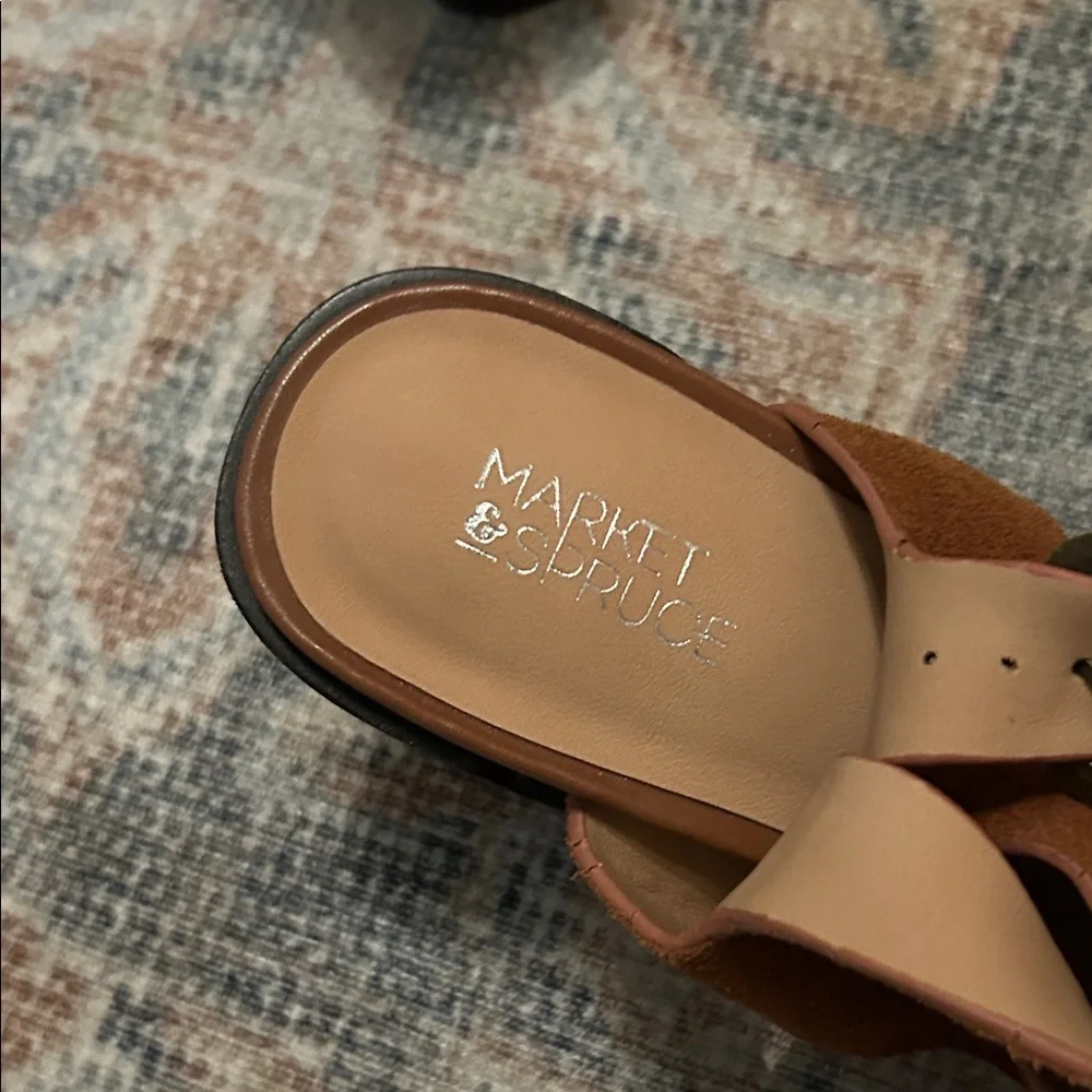 MARKET & SPRUCE Brown Suede Women's Heeled Sandals STITCH FIX SIZE 7.5
